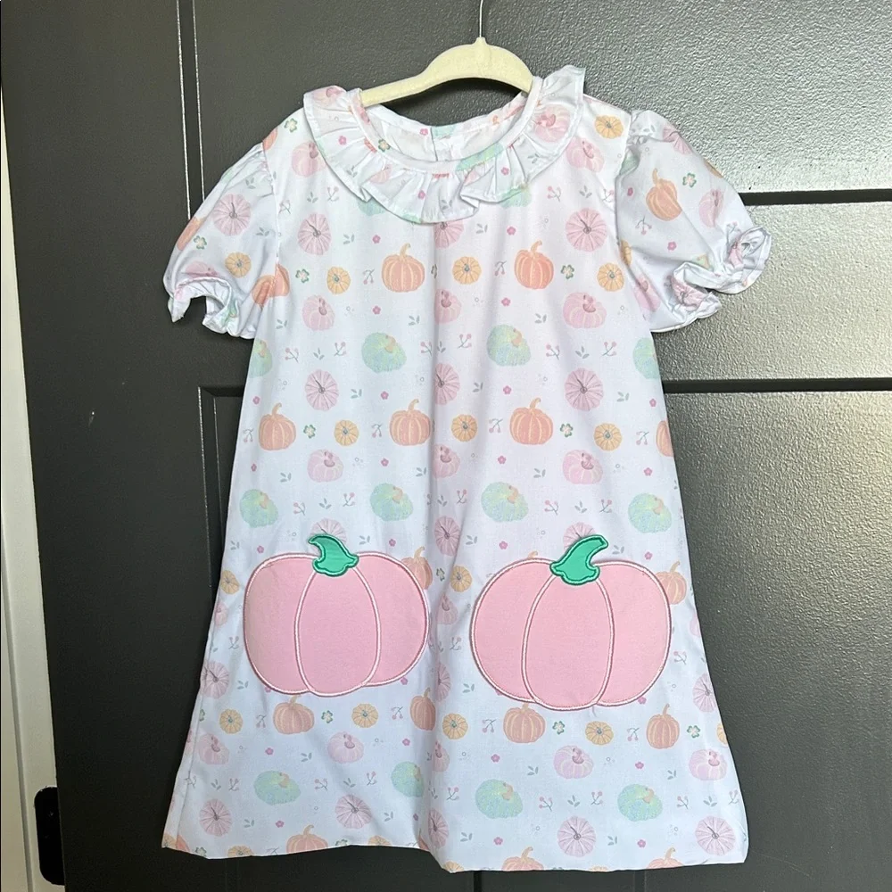 Cecil and Lou pumpkin pocket dress